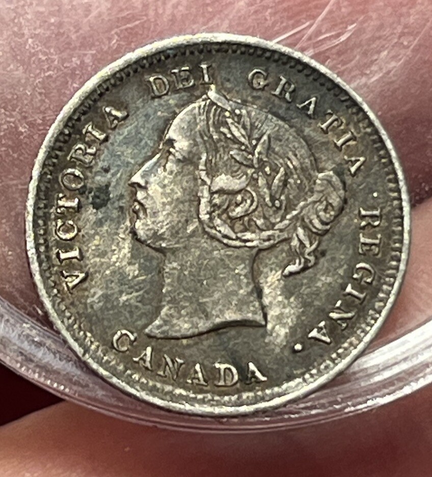 1888 Five Cents Canada Silver Half Dime XF EF Extremely Fine
