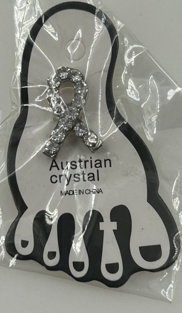 Austrian Crystal Breast Cancer Awareness Clear Rhinestone Toe Ring Women Jewelry