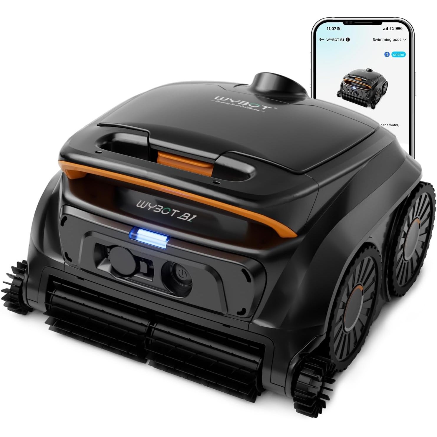 WYBOT B1 Cordless Robotic Pool Cleaner: Floor Wall Waterline 120Min Smart Navi