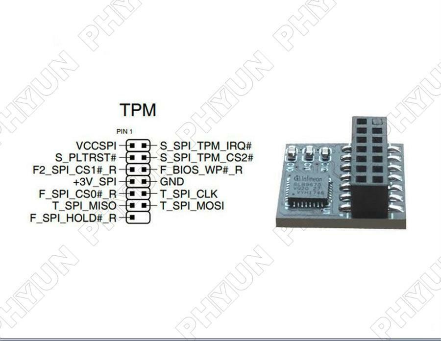 TPM 2.0 Security Module Trusted Platform For ASUS SPI 14PIN Mainboard Windows 11