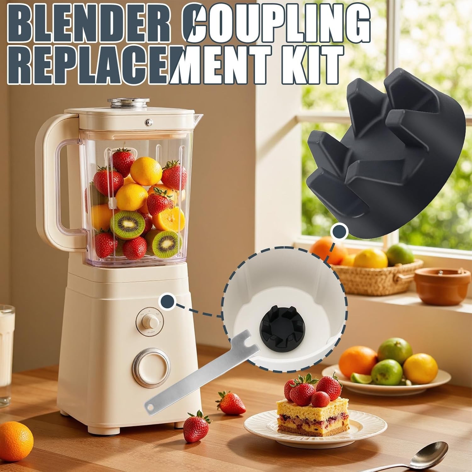 Blender Coupler & Spanner Kit for Kitchenaid KSB5WH KSB5 KSB3 Drivers