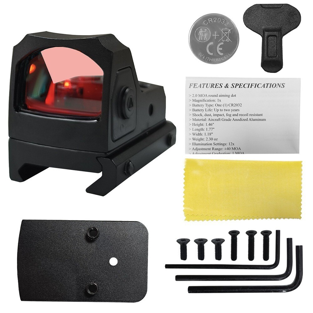 Compact Red Dot Sight Motion Awake 2 MOA Optic for RMR MOS Picatinny Pistol