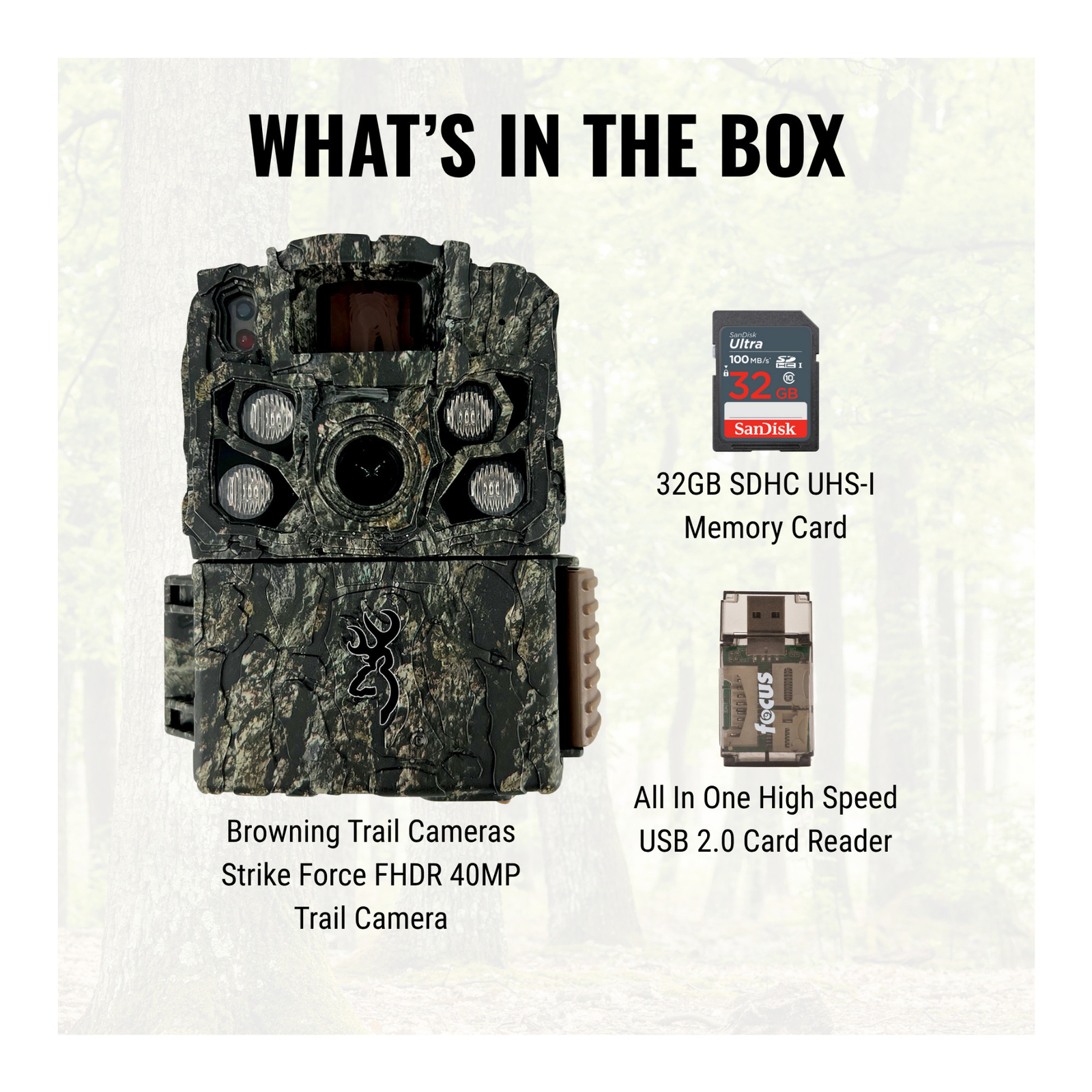 Browning Trail Camera - Strike Force FHDR 40MP Trail Camera Bundle