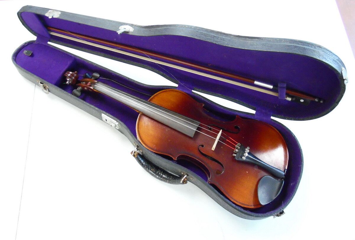 Novice La Melodia 735 4/4 Violin w/ Pernambuco Stick Bow & Hard Case ~ Free Ship