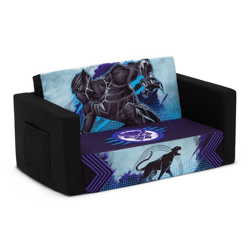 Black Panther Kids Sofa Bed Cozee Flip-Out Convertible Lounger Memory Foam New