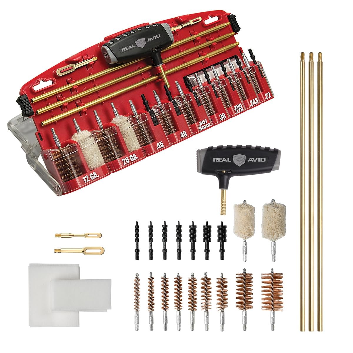 Real Avid Gun Boss Pro Universal Gun Cleaning Kit .22-.45 Cal / 12, 20 Ga