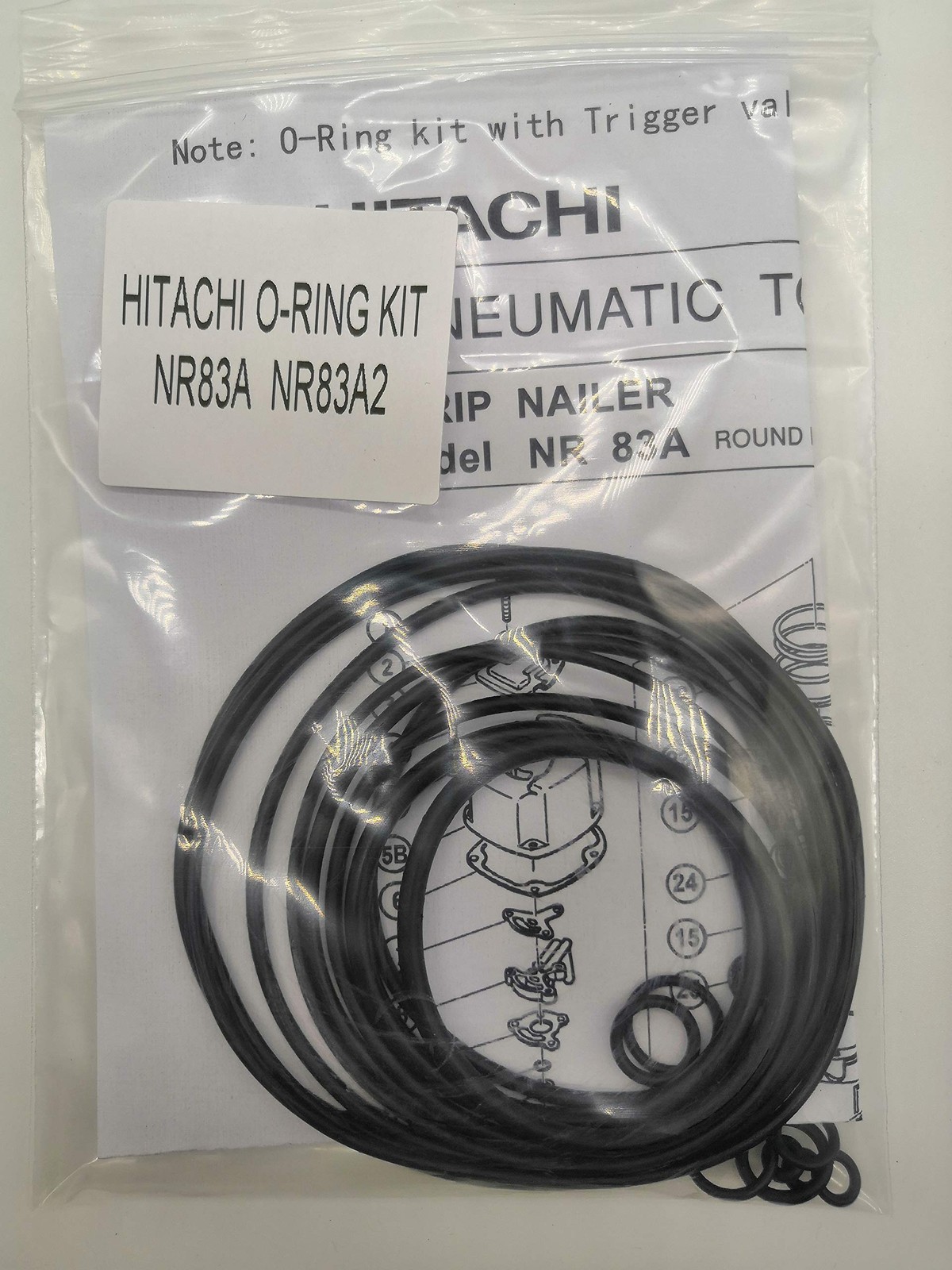 NR83A NR83A2 O-Ring Kit for Hitachi Full Round Head Framing Nailer with Black