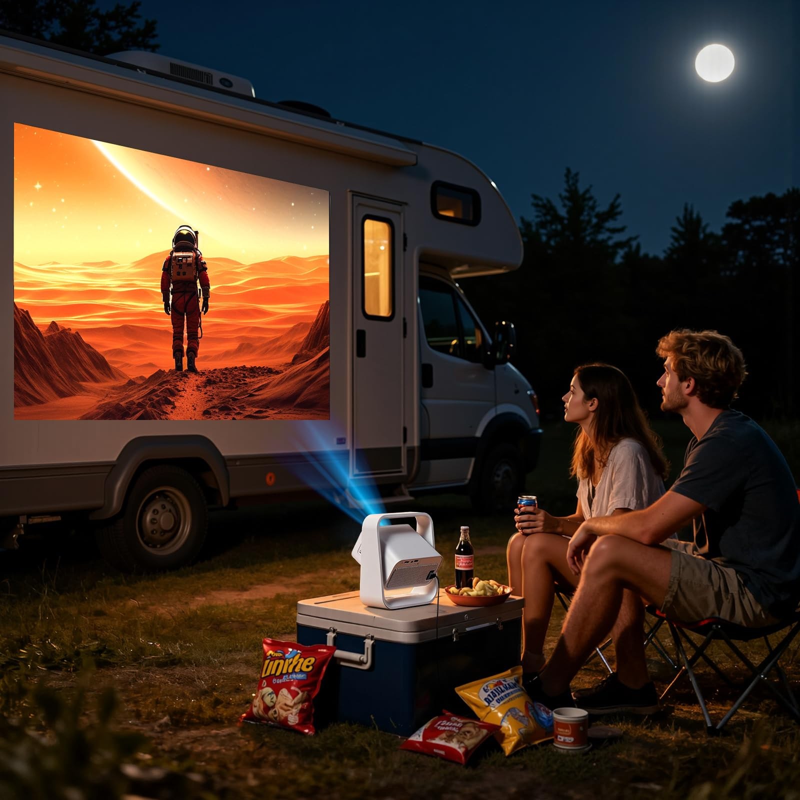 SGV Smart Mini Projector, Electric Focus Keystone Correction, 1080P 4K Suppor...