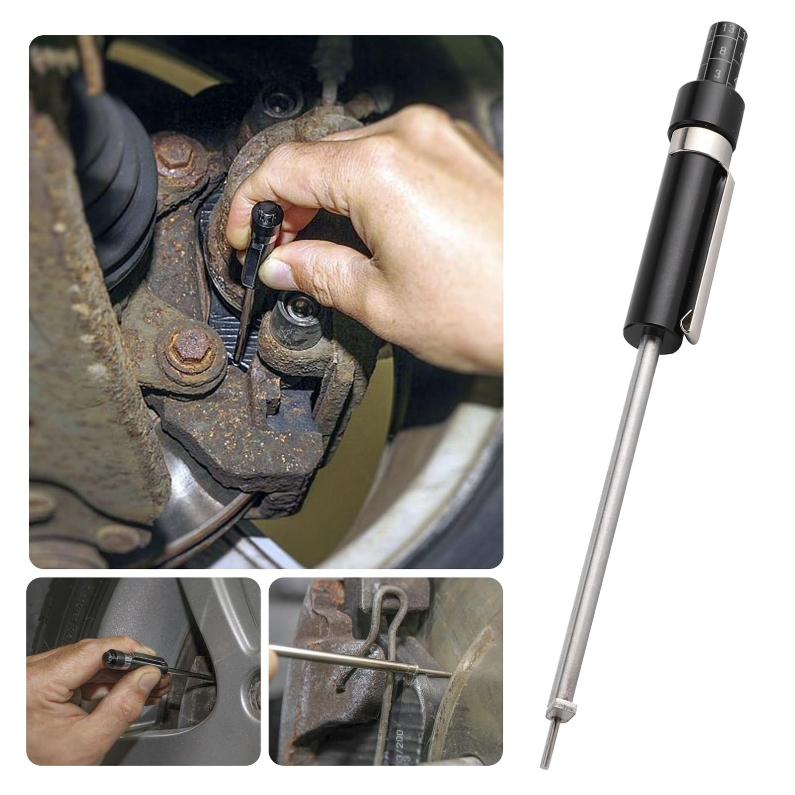 Espusta Brake Pad Thickness Gauge, Measure Tool with Scale for...