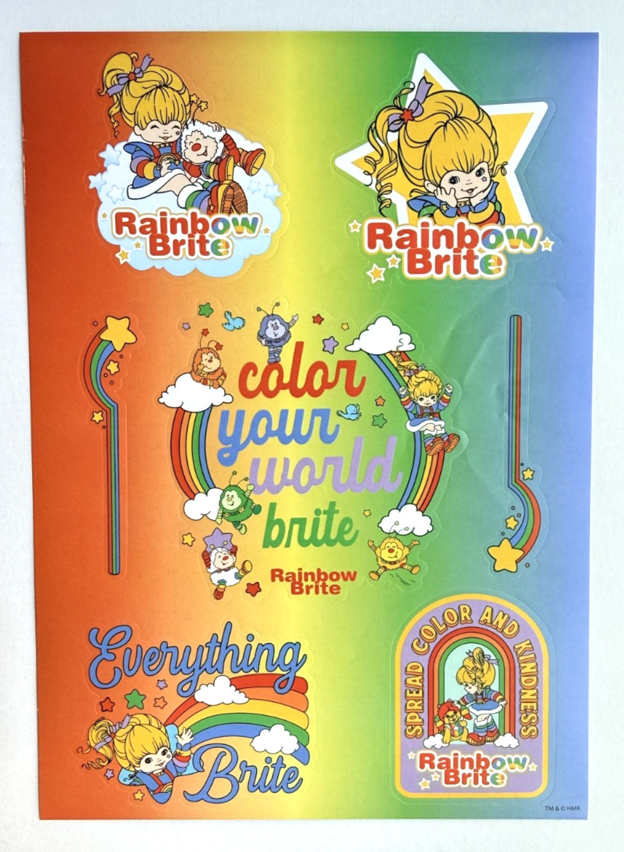 Hallmark HMK 🌈 Rainbow Brite 🌈 Sticker Sheet Rainbows Spread Color & Kindness