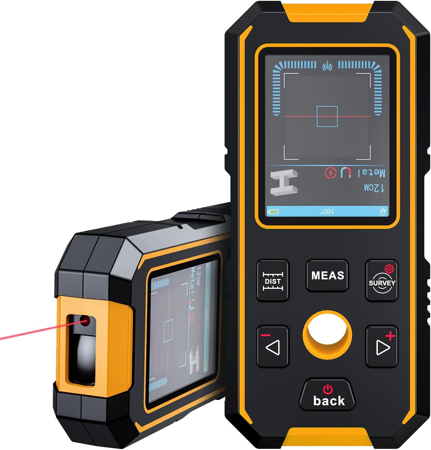 4-in-1 Stud Finder with Laser Measure & Smart Sensor LCD Display