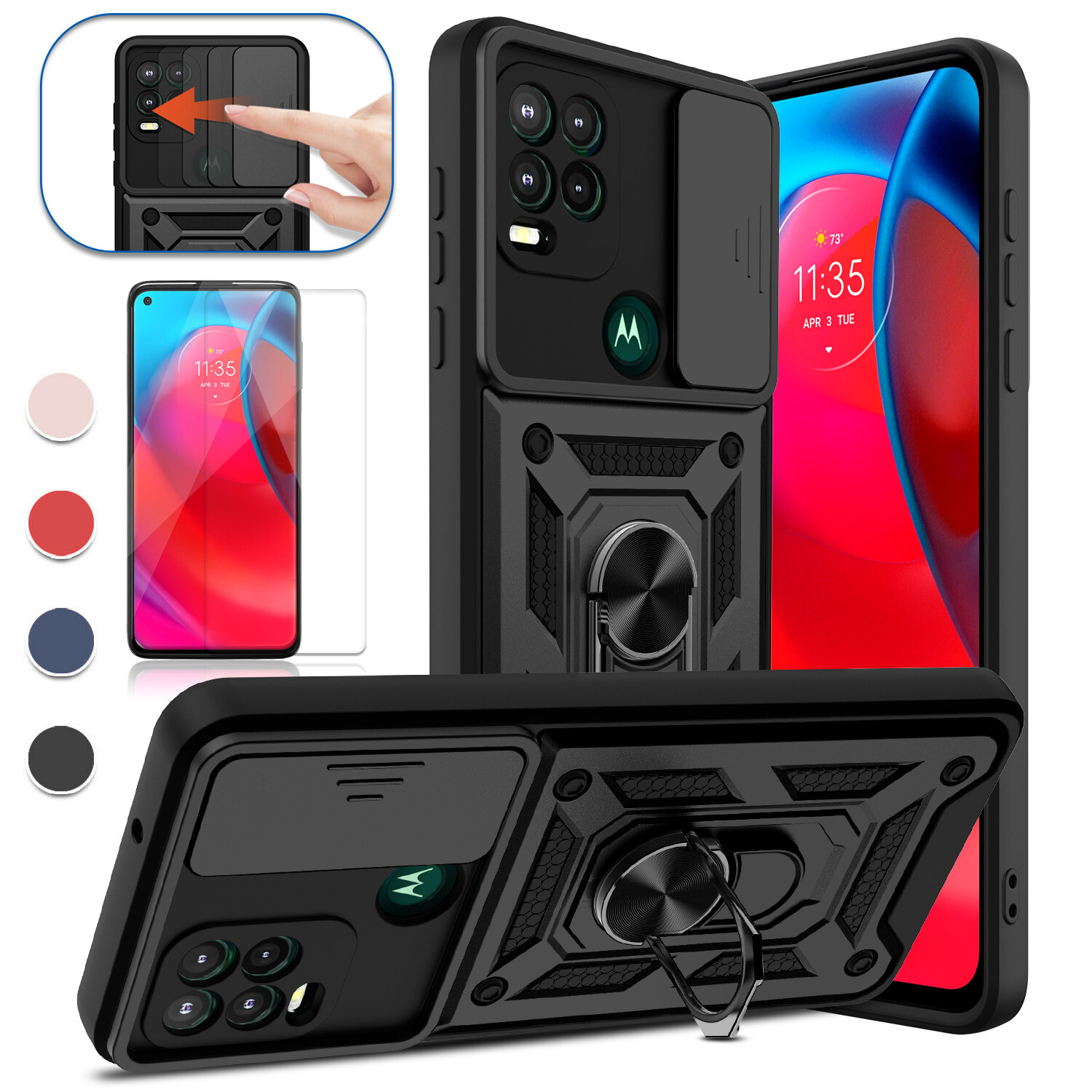 For Motorola Moto G Stylus 5G 2021 Case Shockproof Camera Slide Protection Cover