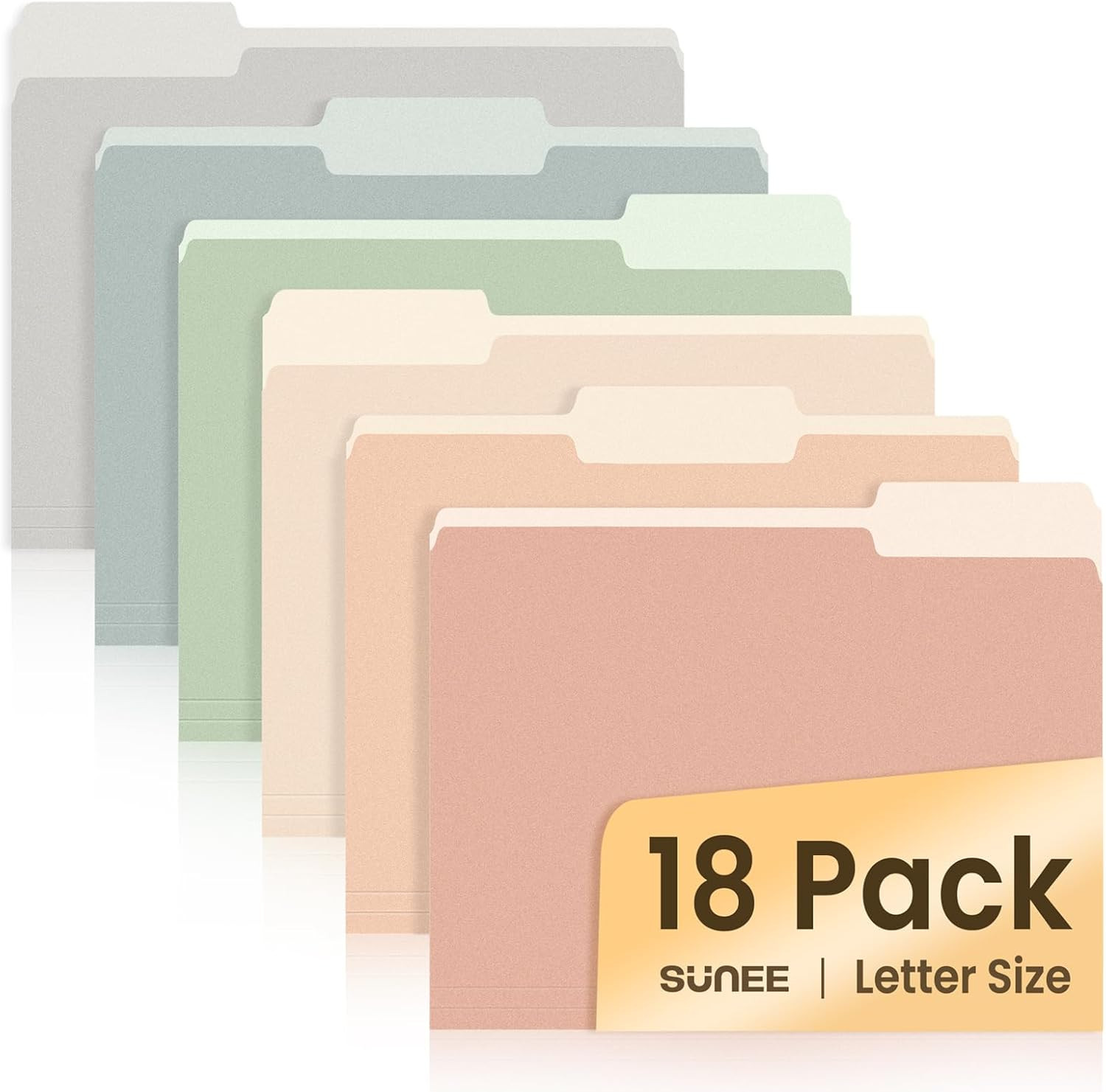 File Folders, 18 Pack Manilla Folders 8.5 x 11, Colored Folder Office Organizati