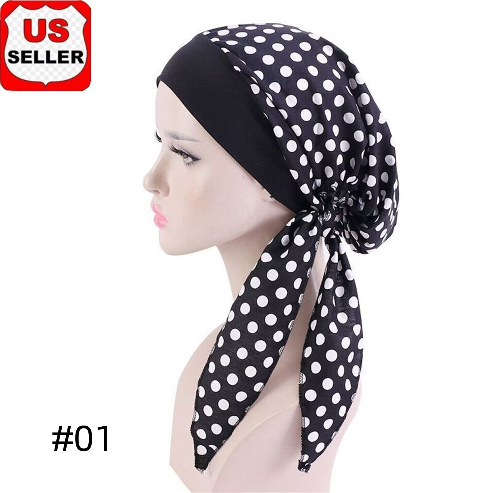 Fashion Muslim Womens Head Scarf Chemo Hat Turban Headwear Bandana Beanie 595