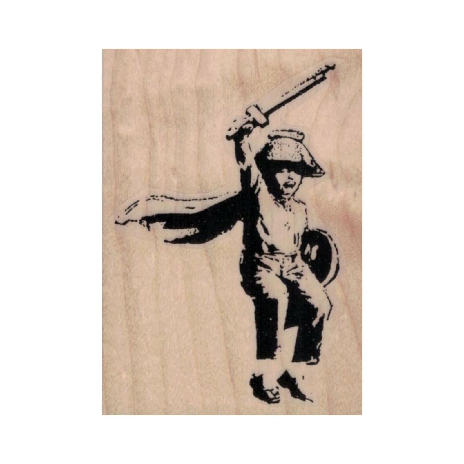 NEW Banksy Boy Playing RUBBER STAMP, Playing Child Stamp, Kid Stamp, Children