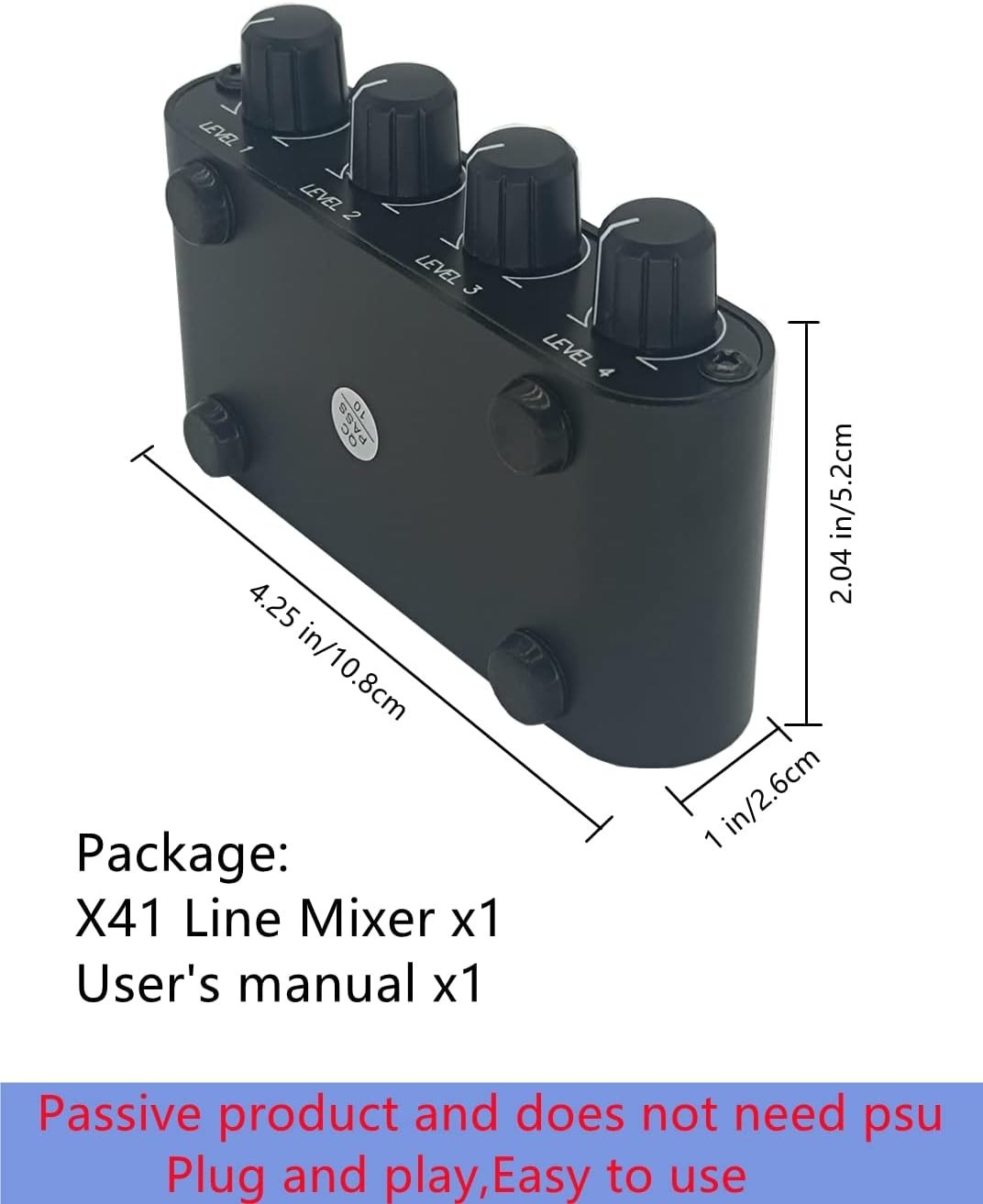 Mini 4-Channel Passive Mixer - Perfect for Connecting Multiple Audio Sources