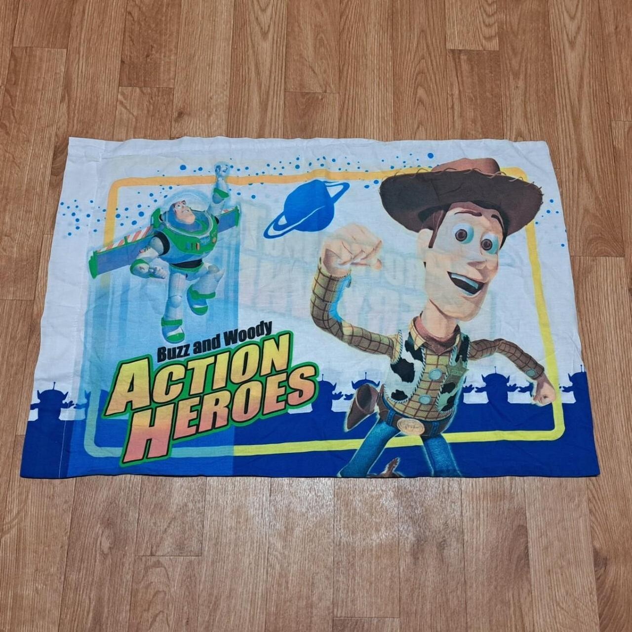 Vintage Walt Disney Pixar Toy Story Buzz Woody Action Heroes Pillowcase