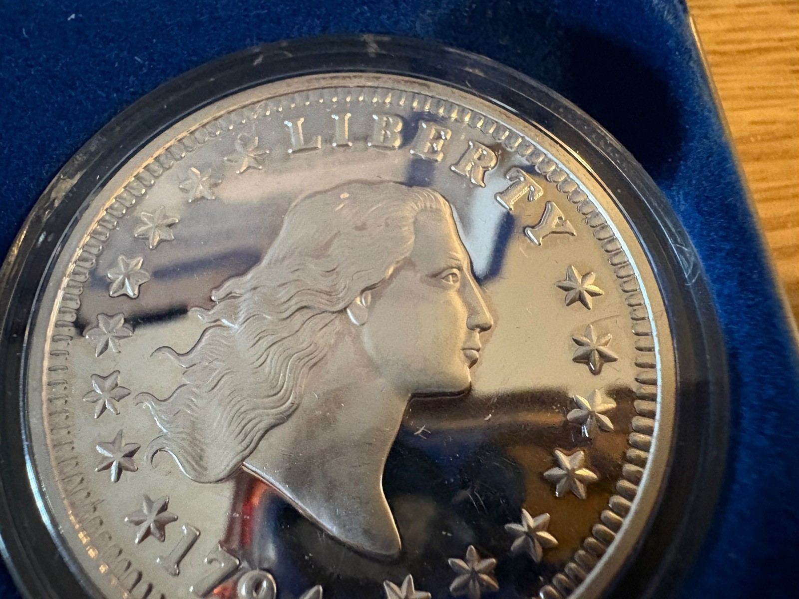 1776/1794 restrike Proof Set .999 Pure Silver, Box/COA, Two silver,  1 Copper