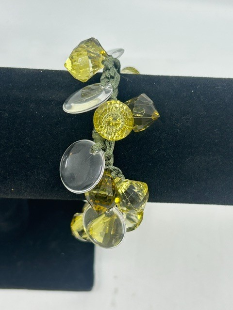 Vintage Lemon Quartz Bracelet Gemstone Beads Adjustable