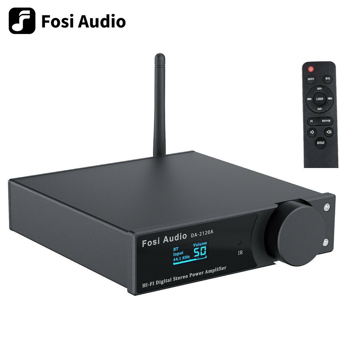 Fosi Audio DA2120A Bluetooth 5.0 DAC Amplifier OLED Display Remote aptX Stereo
