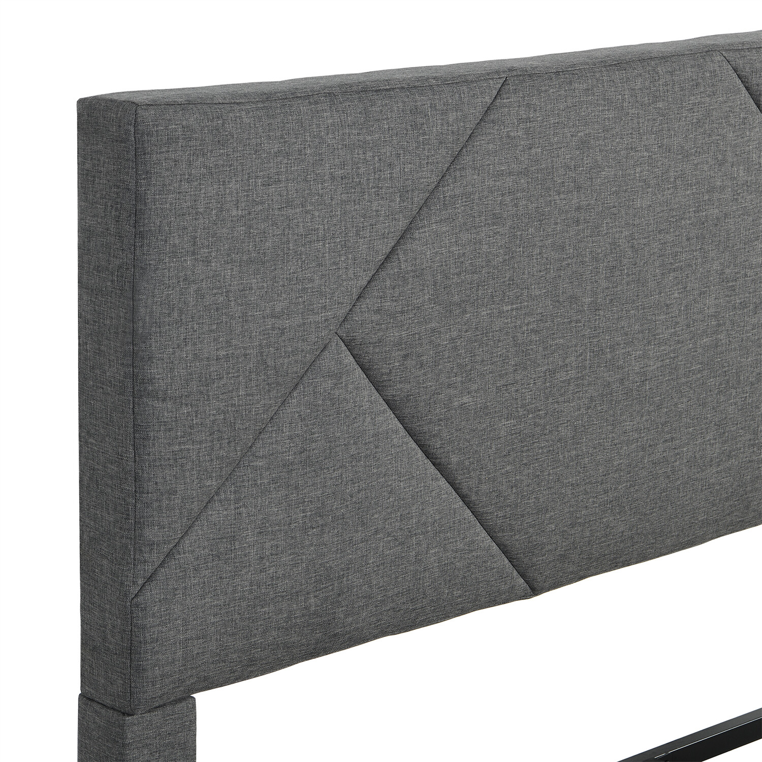 Queen Size Bed Frame Upholstered Platform Bed Frame w/ Upholstered Headboard US