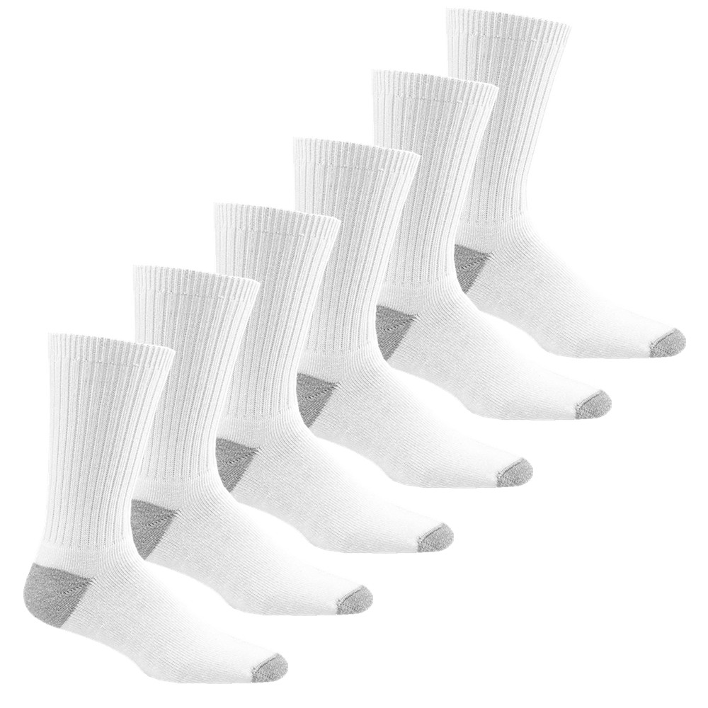 3 Pairs Mens White 2 Tones Sports Athletic Crew Cotton Socks Casual Size 10-13