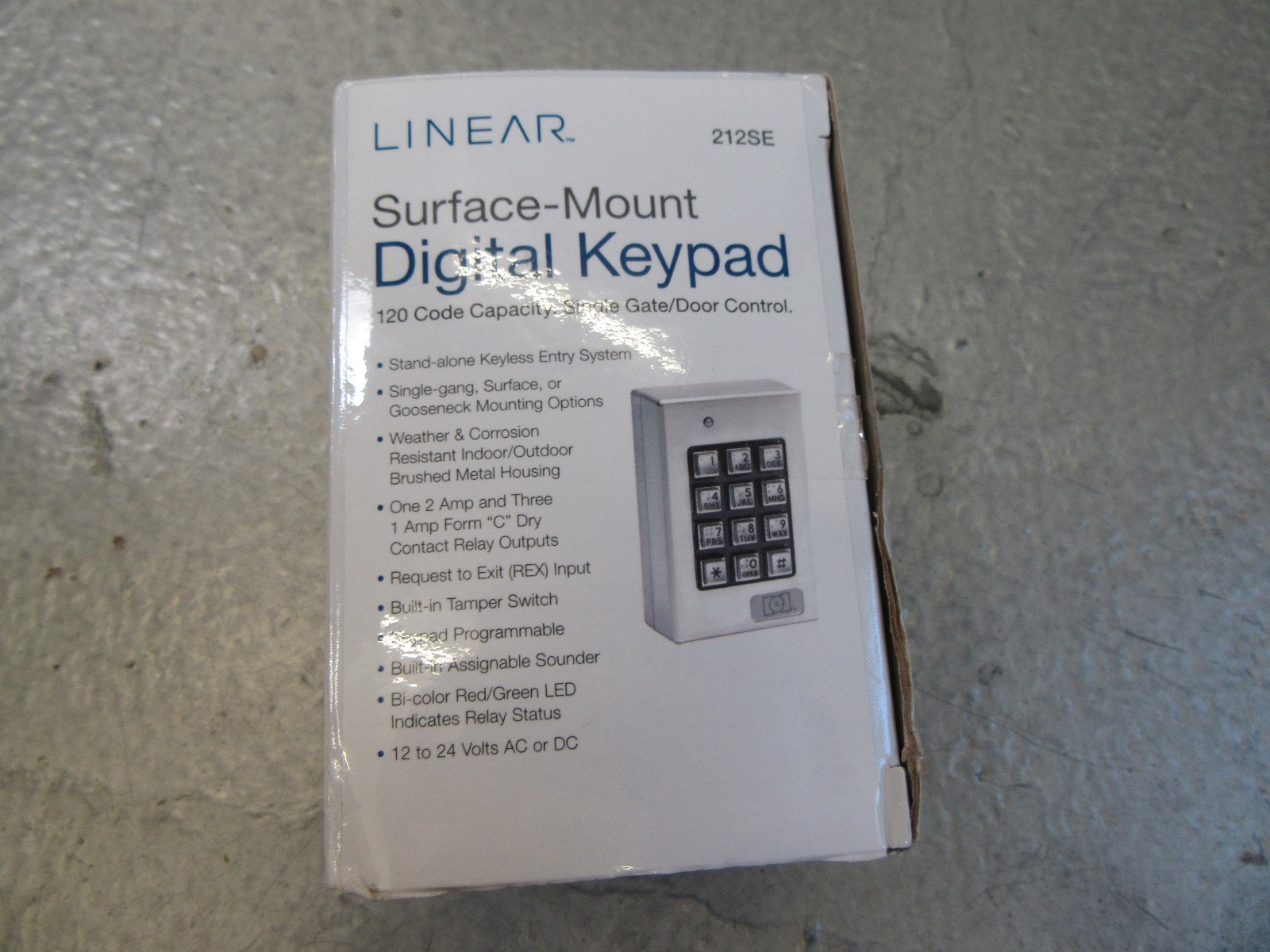 Linear 212SE Weatherproof Indoor/Outdoor Numeric Security Keypad (Silver)