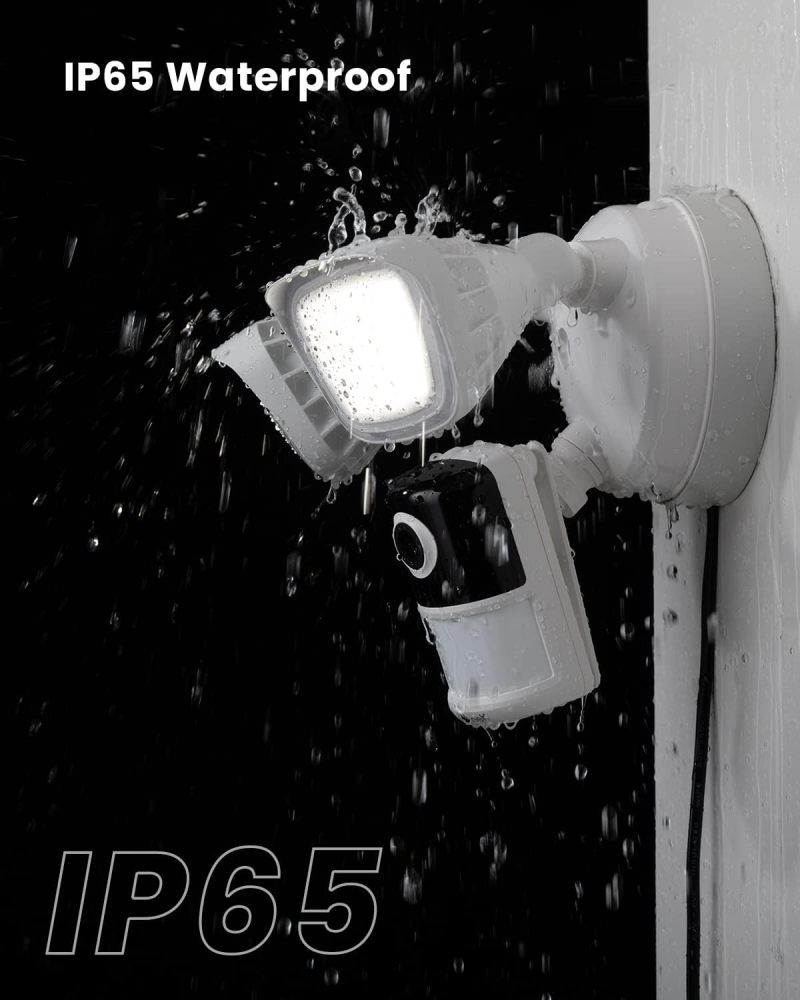 ieGeek Floodlight Camera, Outdoor Home Security Camera, 2K Wired Night Vision