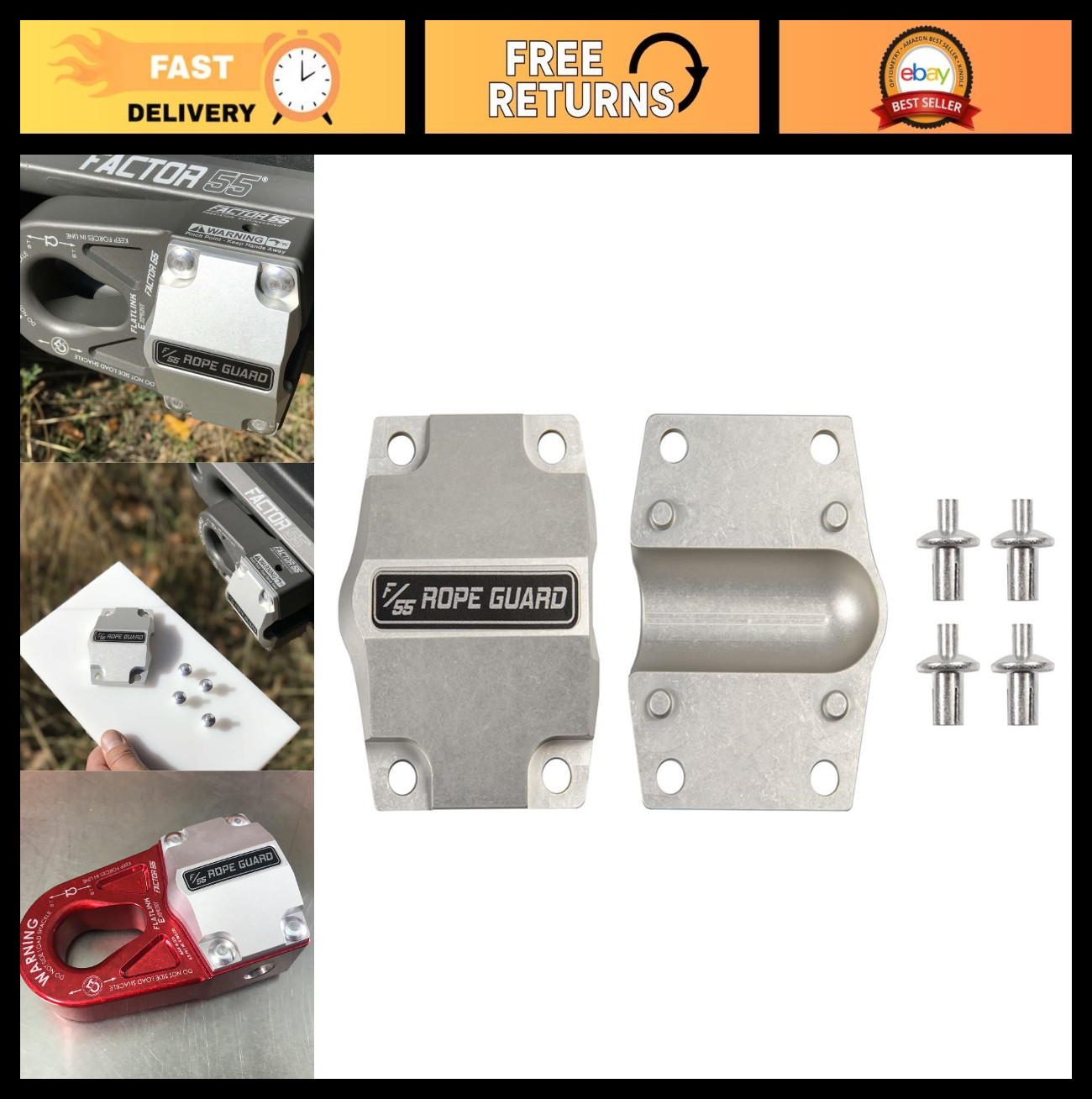 Heavy-Duty Flatlink Rope Guard for Off-Road Recovery, Durable & Lightweight