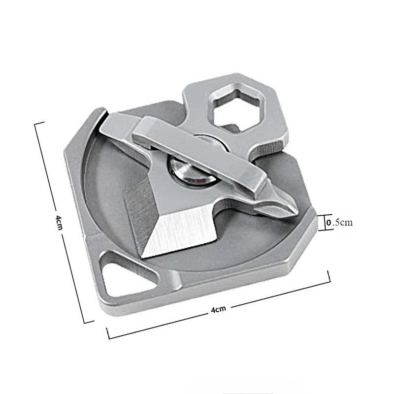 4 IN 1 Titanium Multi Tools Screwdriver Cutter Portable EDC Camping Keychain