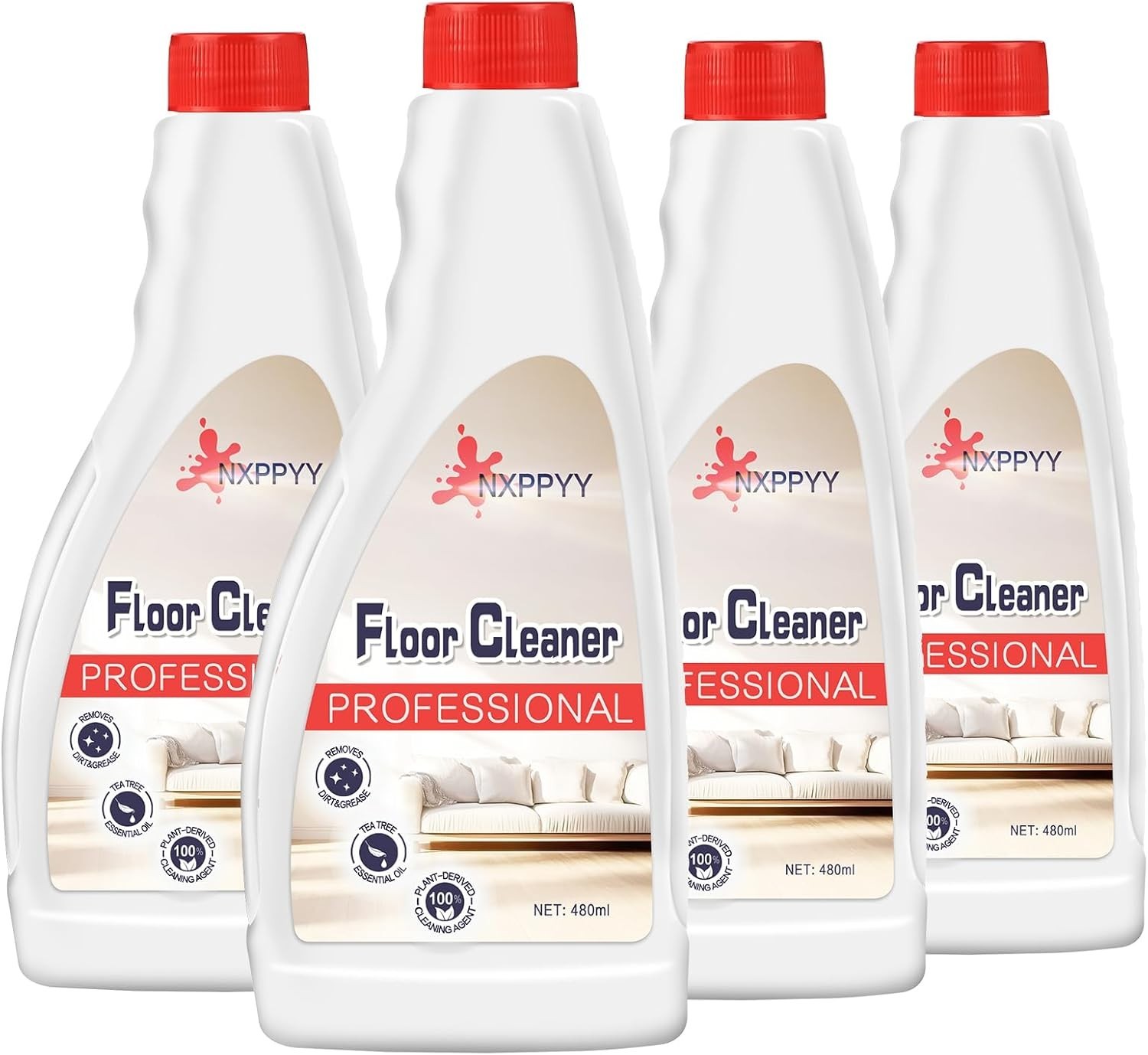 Floor Cleaning Solution for Roborock Q5/Q7/Q8/S7/S8, 4 Bottles