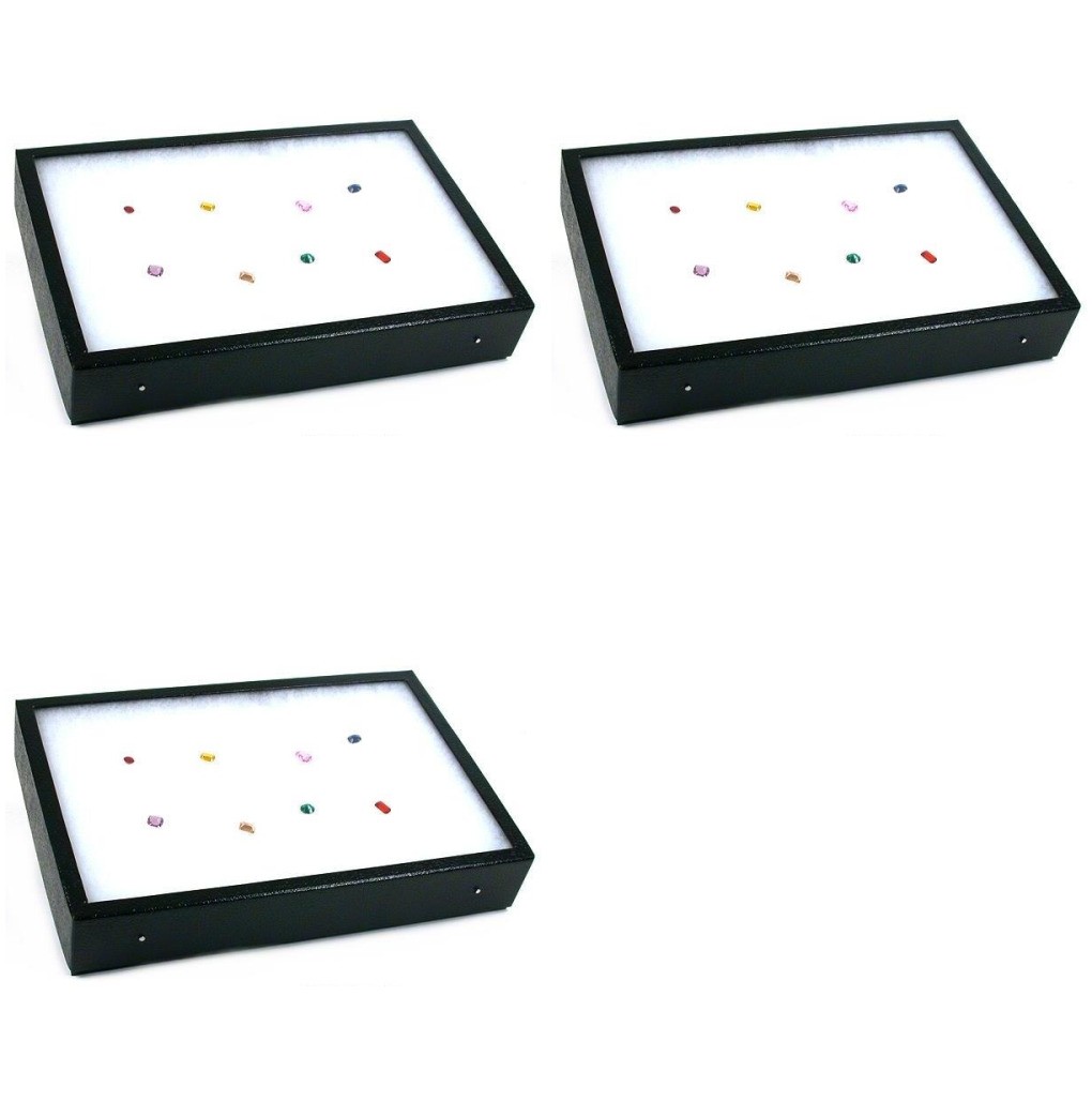 Jewelry Making Gem Stone Display Case For Jewelry Showcases & Countertops 3PC