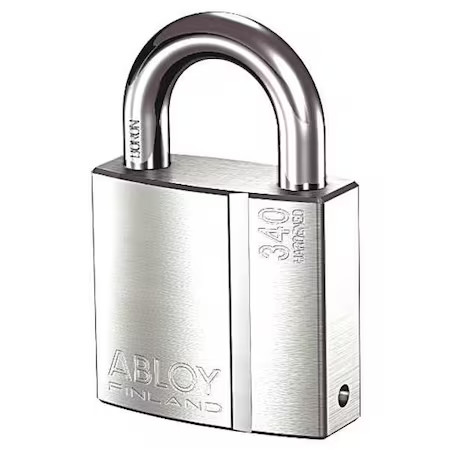 Abloy Pl340/25B-Kd Brass Keyed Padlock, Different, 2-15/64"W