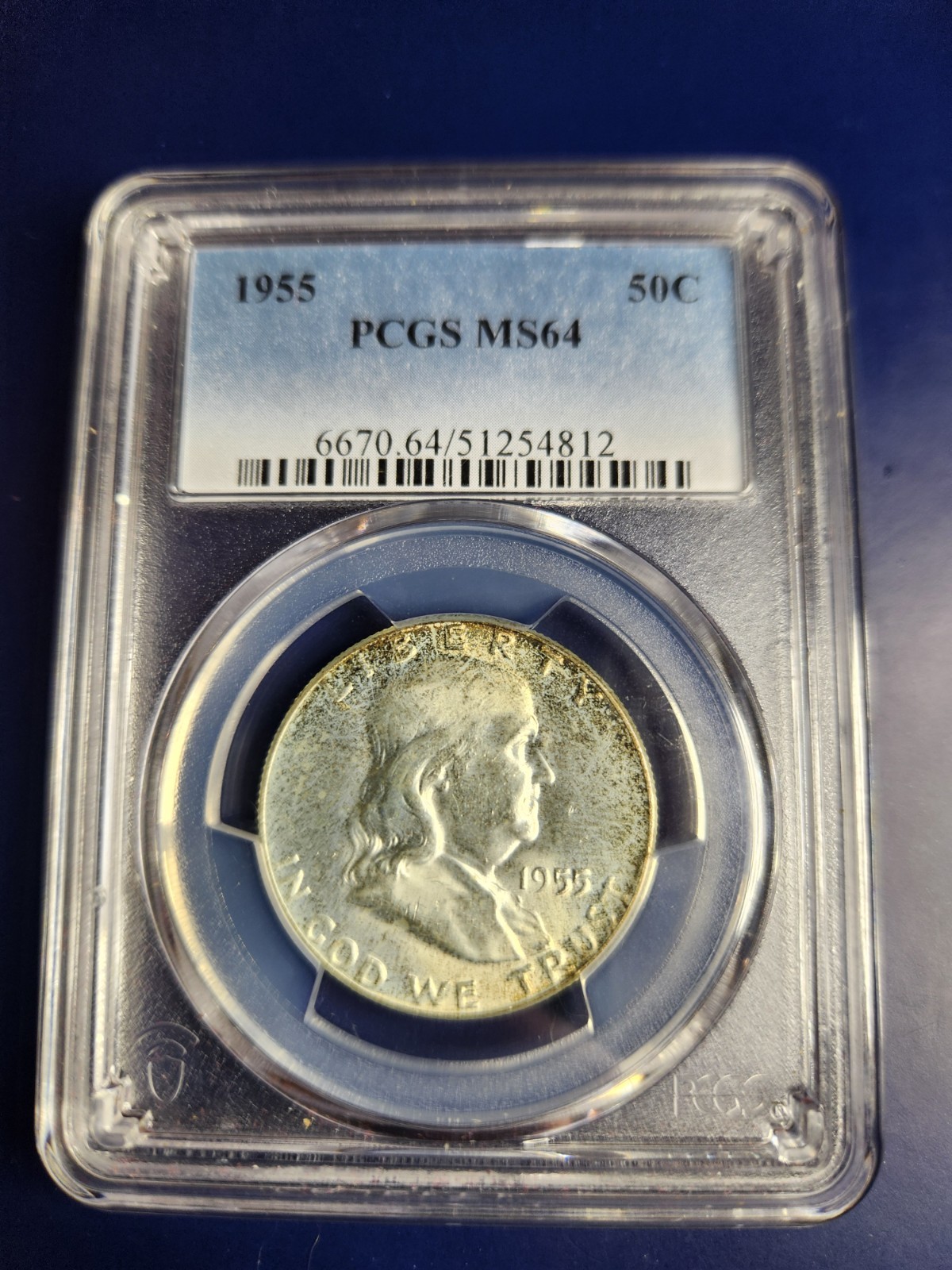 1955  Franklin Half Dollar PCGS MS64 Bugs Bunny Close To FBL NFC Tag