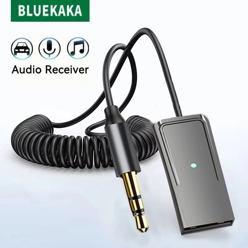AUX To Bluetooth 5.1 Adapter 3.5mm Bluetooth Receiver Microphone For Car US Lot