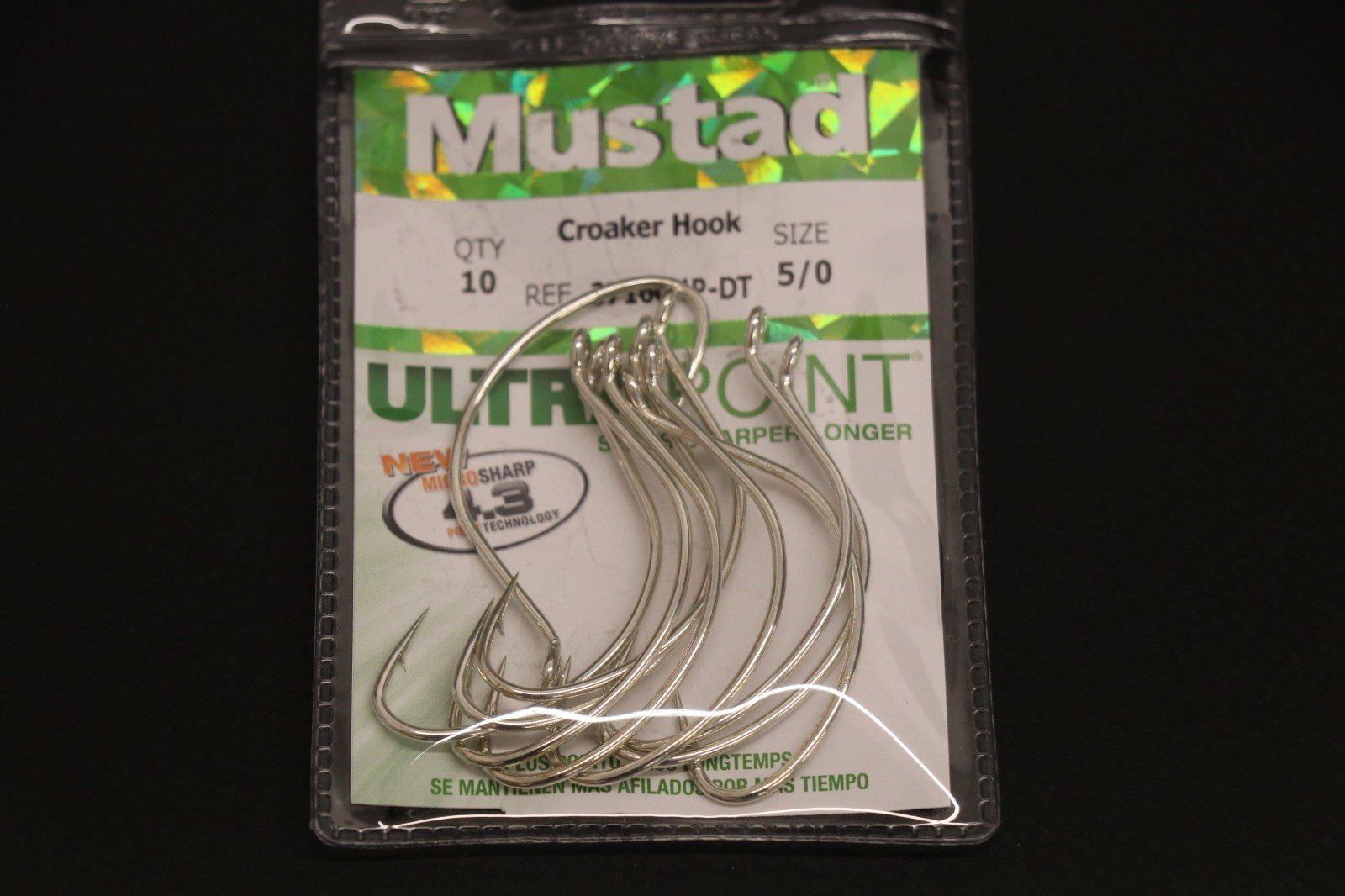 Mustad 37160NP-DT Duratin Croaker Wide Gap Hooks - Size 5/0 - Pack of 10