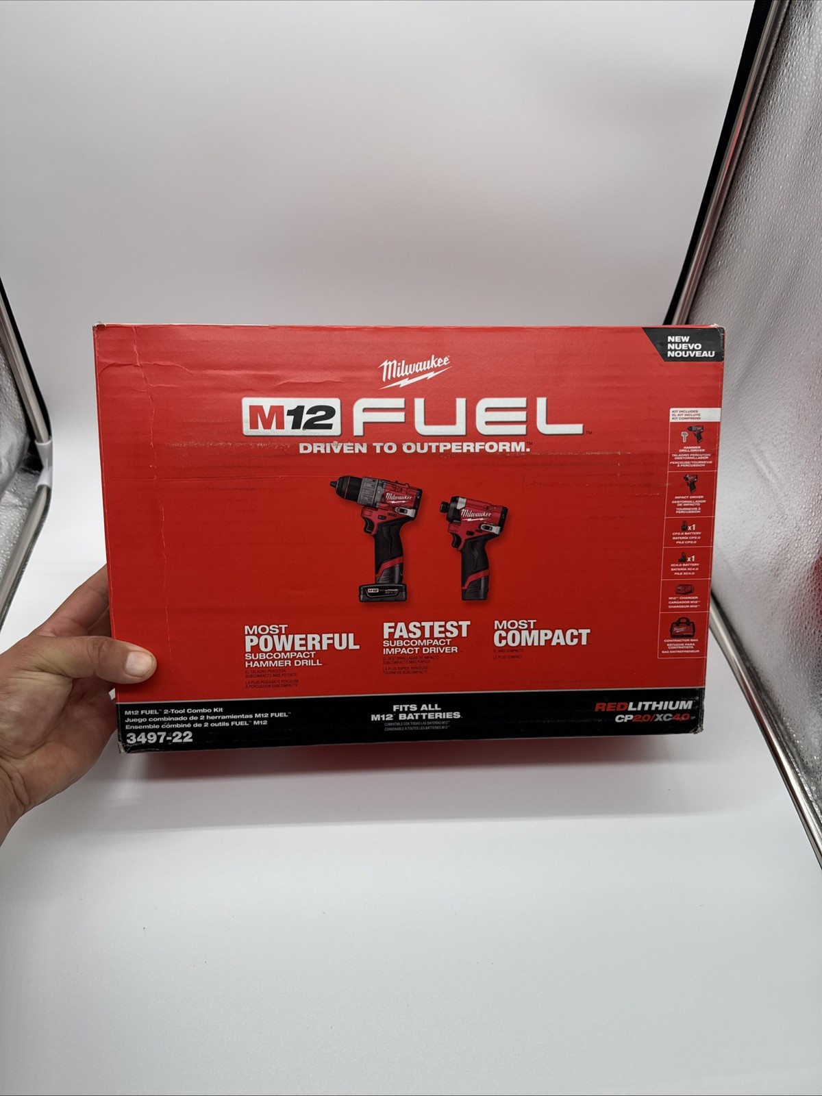Milwaukee M12 FUEL 3497-22 Hammer Drill & Impact Driver Combo Kit, 12V Li-Ion
