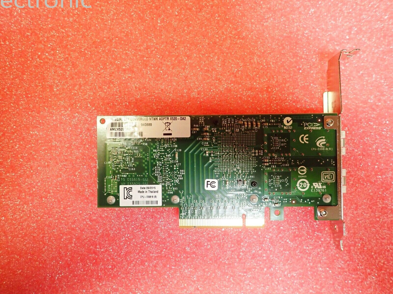 Intel X520-DA2 Dual port 10GB SFP+ PCIe Adapter with full height bracket