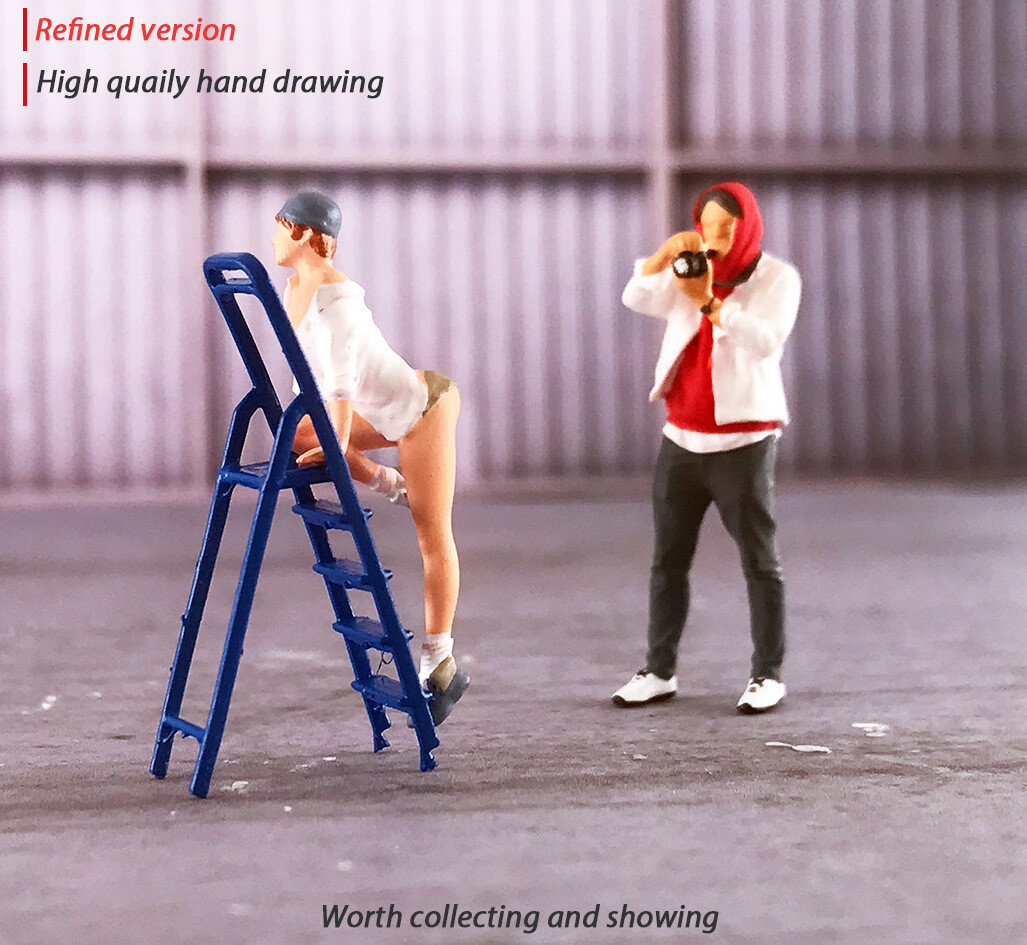 1:64 Painted Figure Mini Model Miniature Resin Diorama Sand Photo Shooting Model