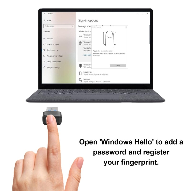 Window Hello Fingerprint Reader Quick Fingerprint Recognition Secure Logins