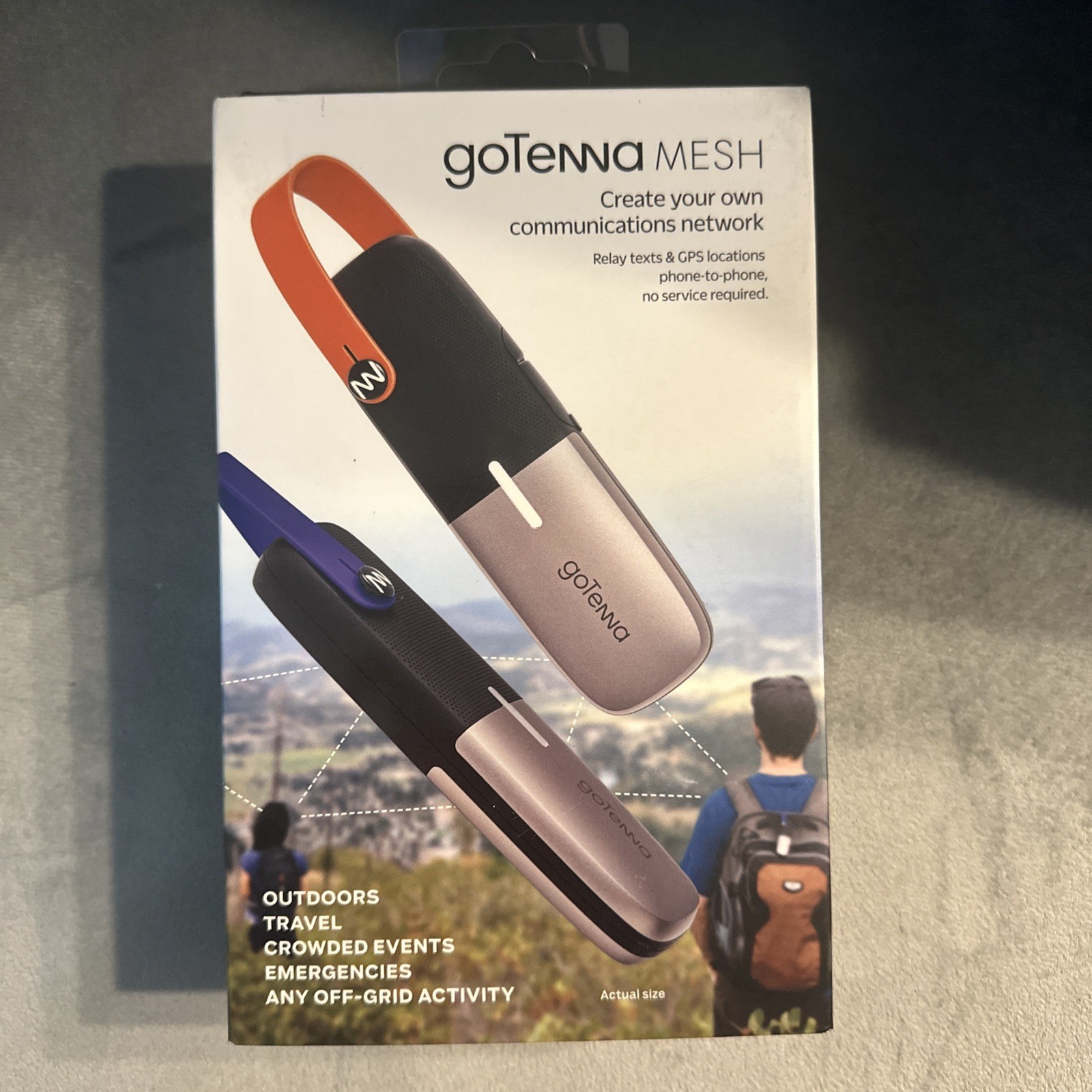 GoTenna Mesh Two Off-Grid SMS And GPS Device Orange and Purple