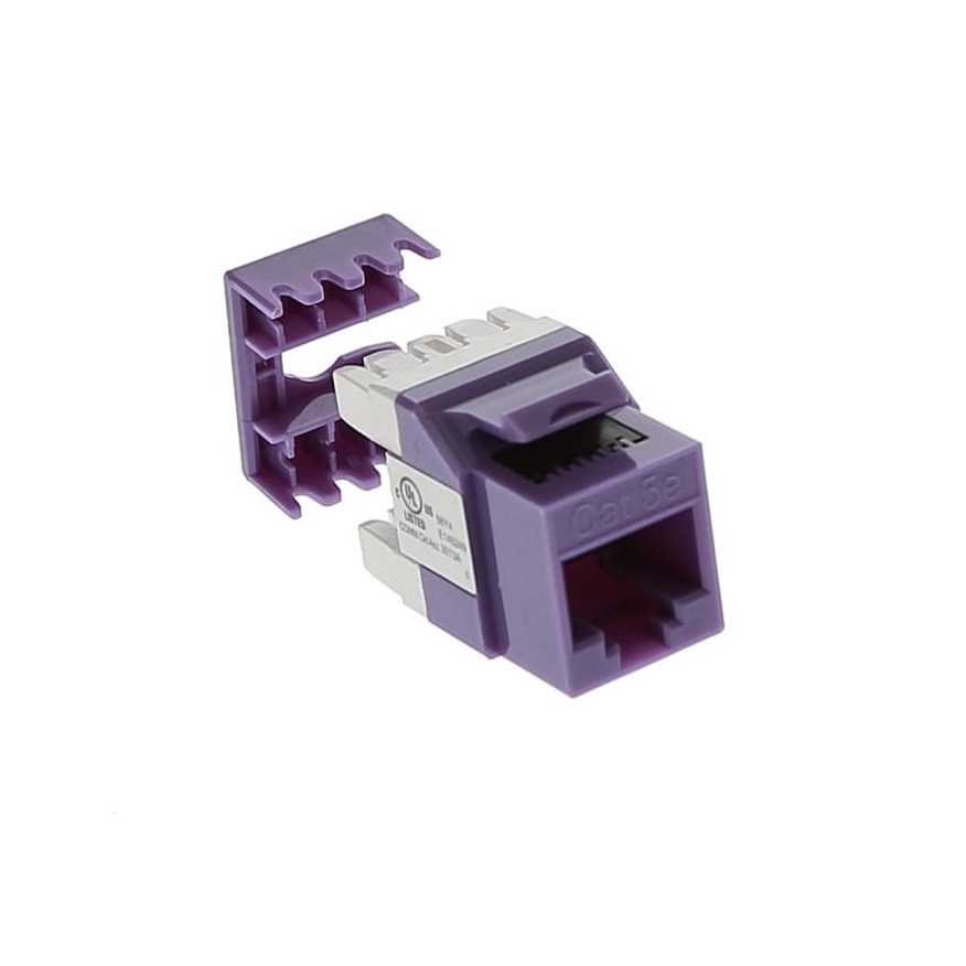 CAT5E RJ45 110 Type 180Â° Keystone Jack Purple