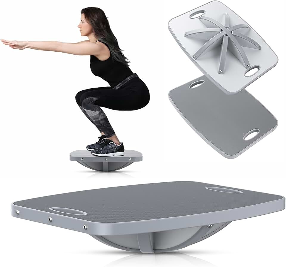 Professional Wooden Balance Board, 360 Degree Portable Wobble Board with