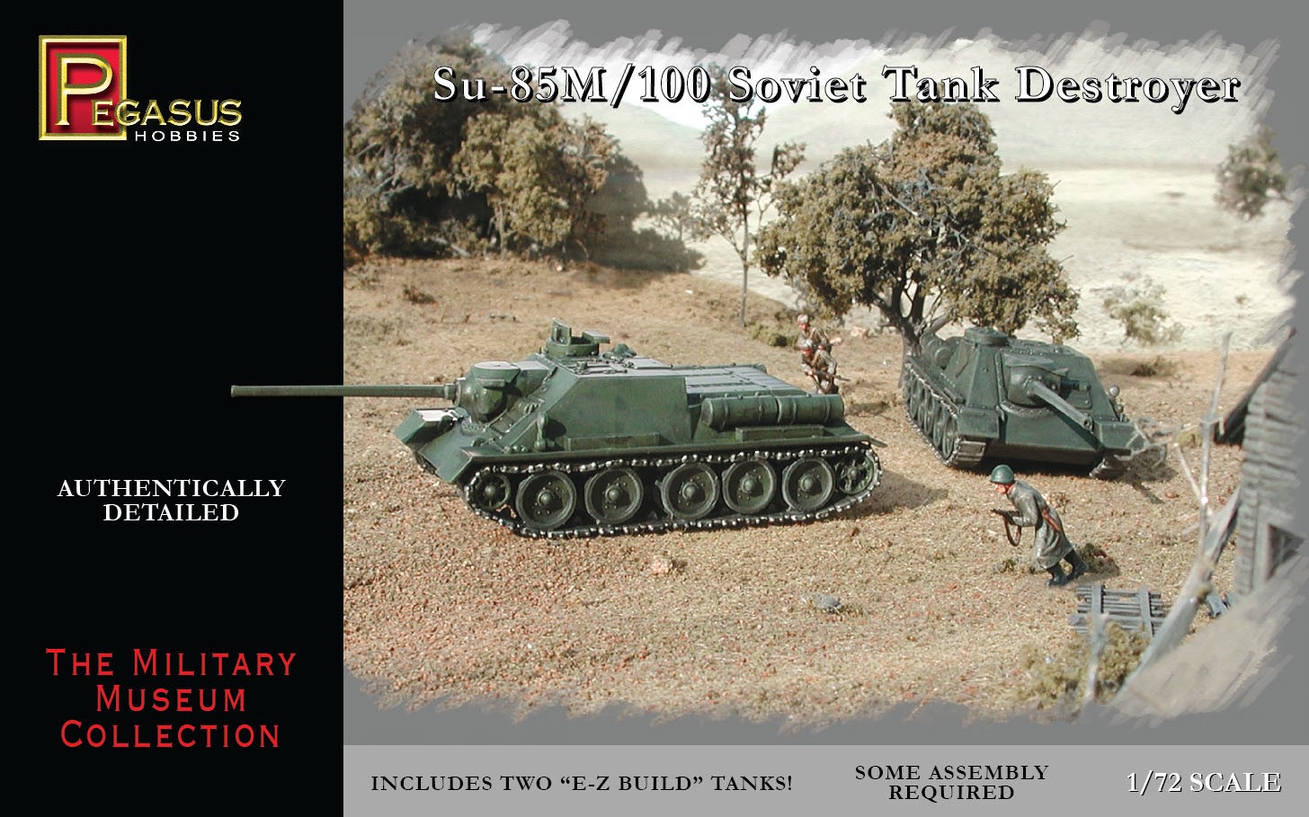 Pegasus 7663 Soviet SU-85M/100 Assault Guns 1/72 Scale Plastic Model Kits