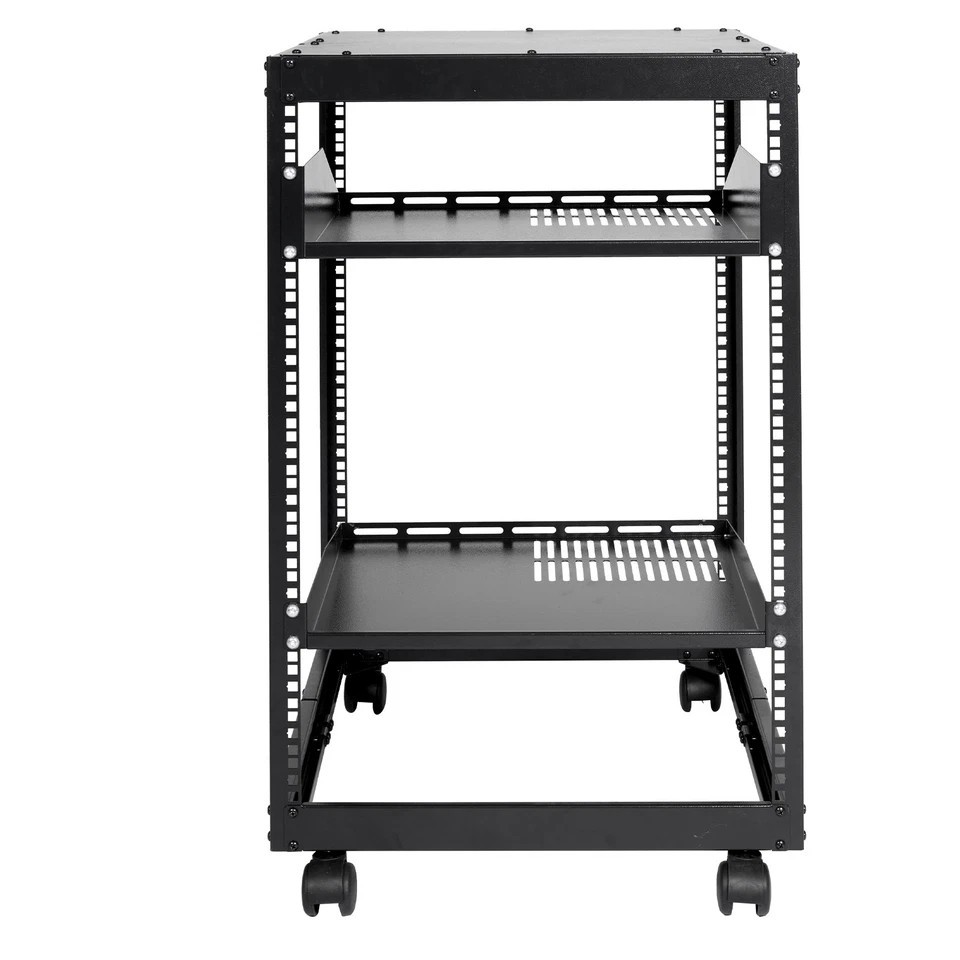 15U 4 Post Open Frame Server Rack Network Enclosure 23''-40'' Adjustable