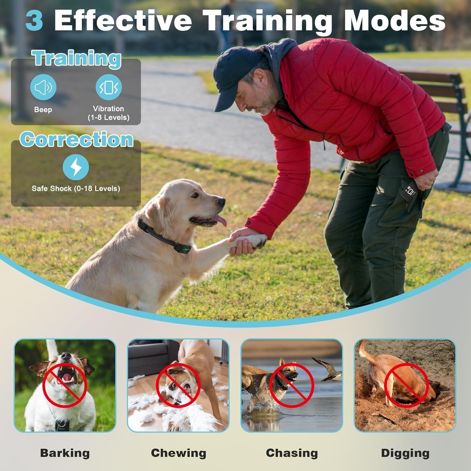 Dog Shock Collar 2 Dogs - 3300Ft Dog Shock Collar with Remote Control for 2 Dogs