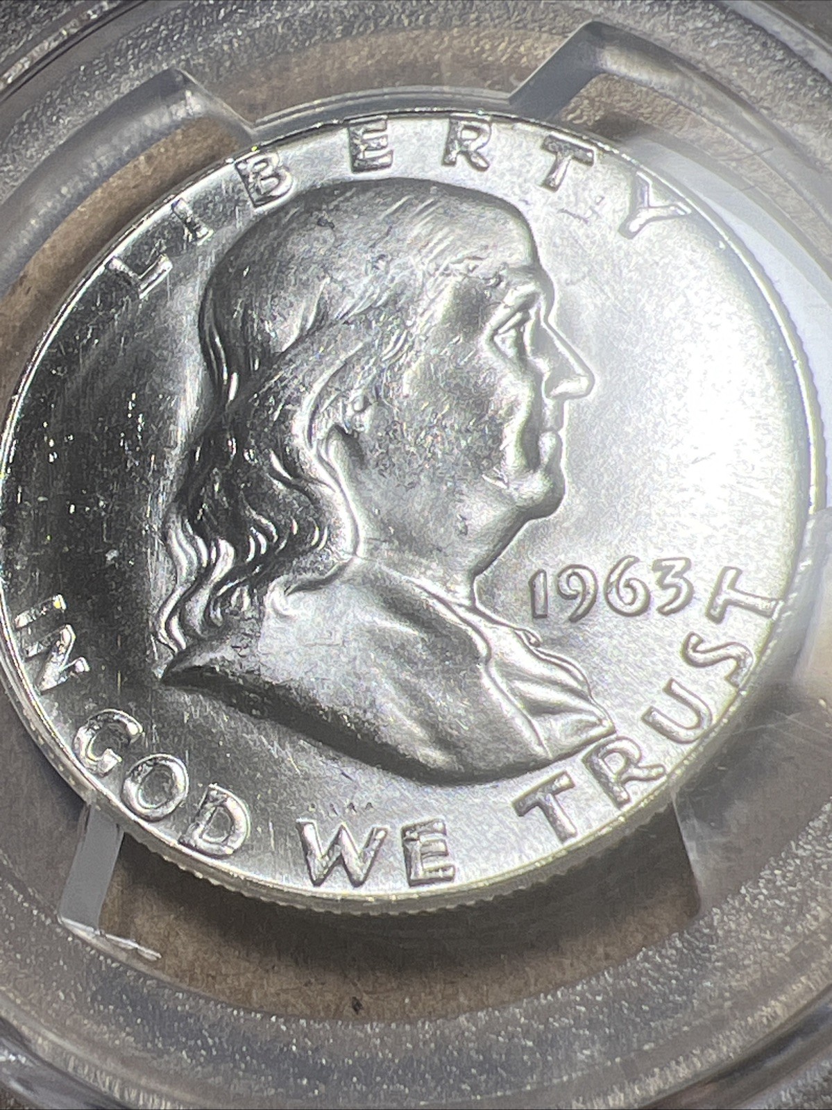 1963 Franklin Half Dollar PCGS MS64  90% SILVER.  Great Finish.