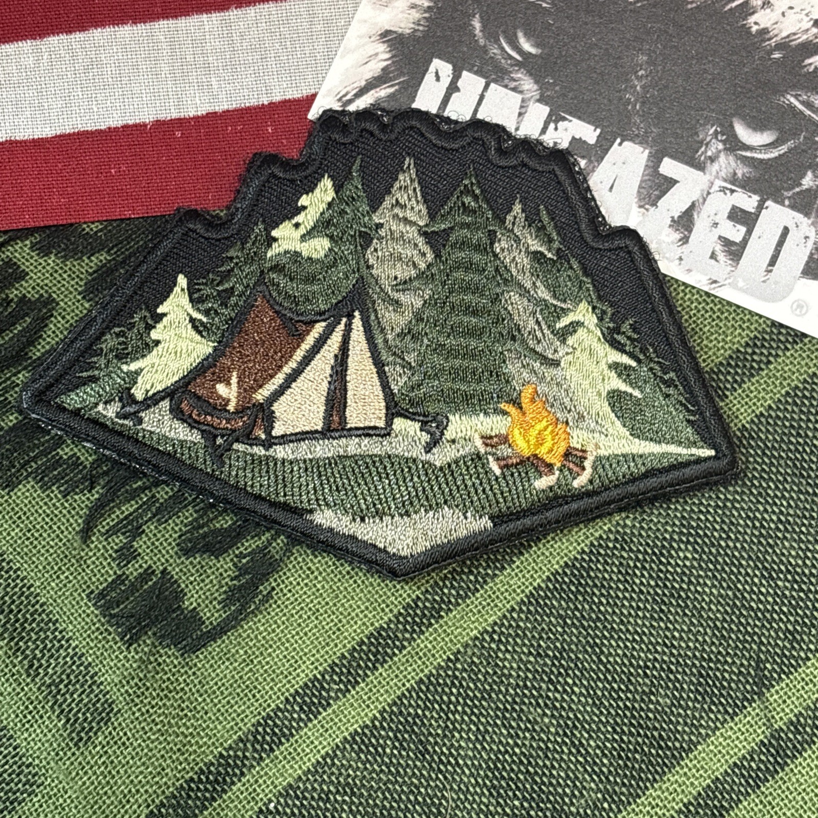 Life’s Better Outdoors Camping… Morale Patch ~3” Round Hook & loop Gear Patch