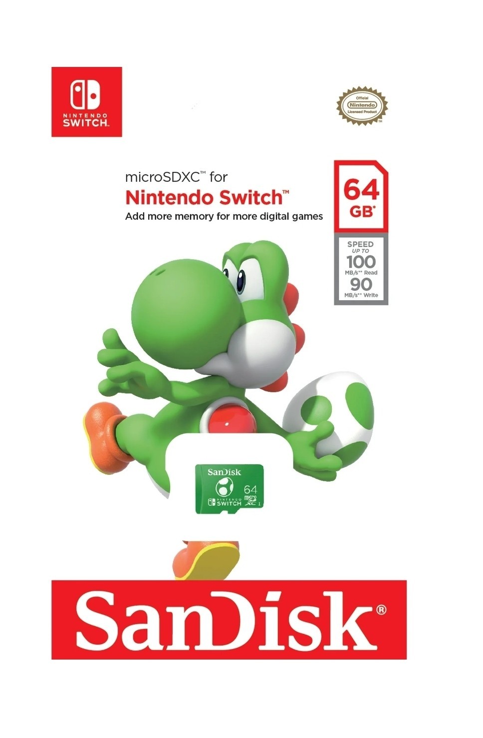 SanDisk 64GB microSDXC Memory Card for Nintendo Switch – NEW Factory Sealed