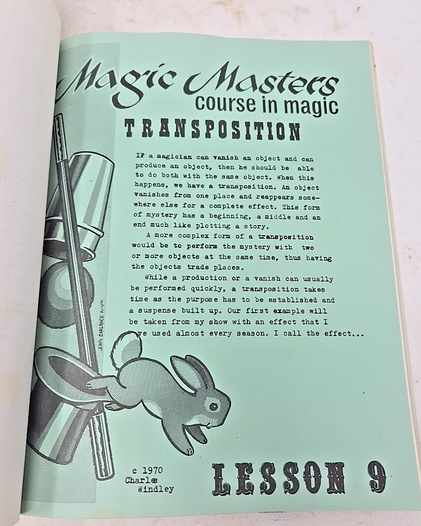 Vintage Magic Masters Course In Magic By Charles Windley 1970
